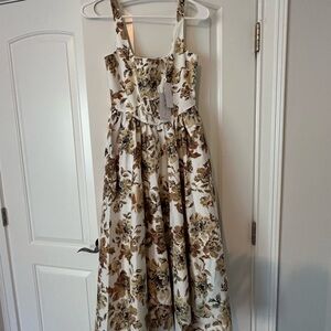 Wafy Desi Corset Midi Dress/Cream and Brown/NWT
